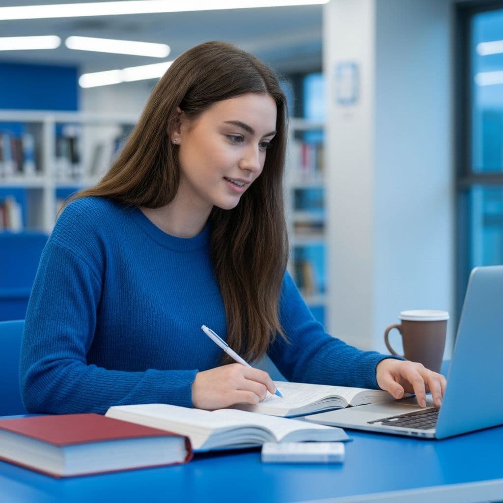 University tutoring UK - student getting online tutoring support for degree studies