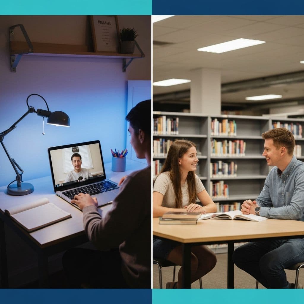Online tutoring vs in-person tutoring comparison for UK students 2026