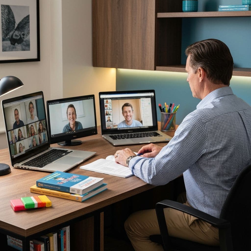 Tutor growing their client base with online tutoring sessions in the UK