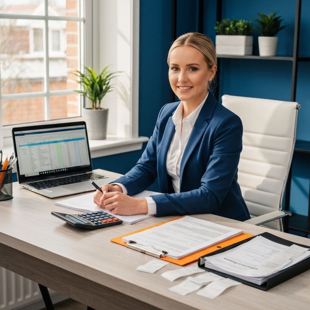 Tutor managing finances and tax documents