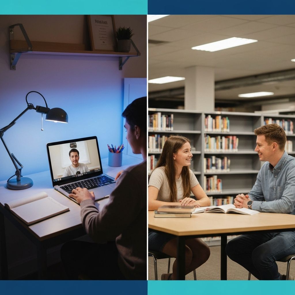 Online tutoring vs in-person tutoring comparison for UK students 2026